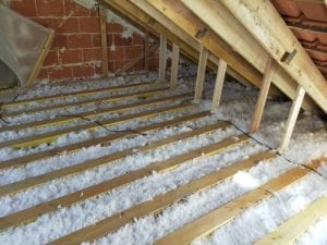 Isolation sol laine de verre soufflée